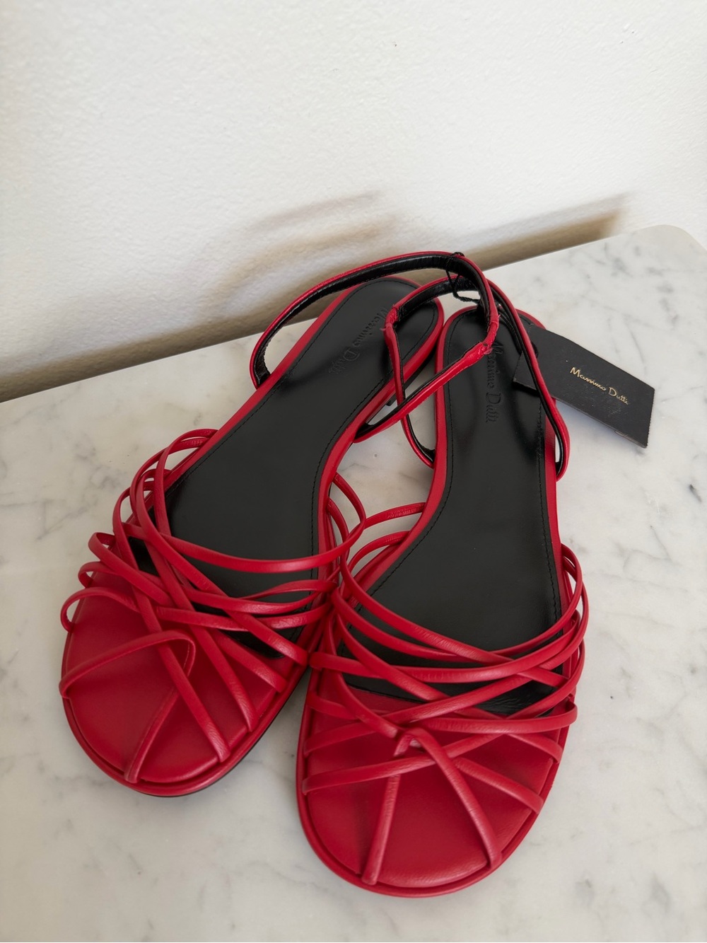Massimo Dutti Red Slingback Flats
